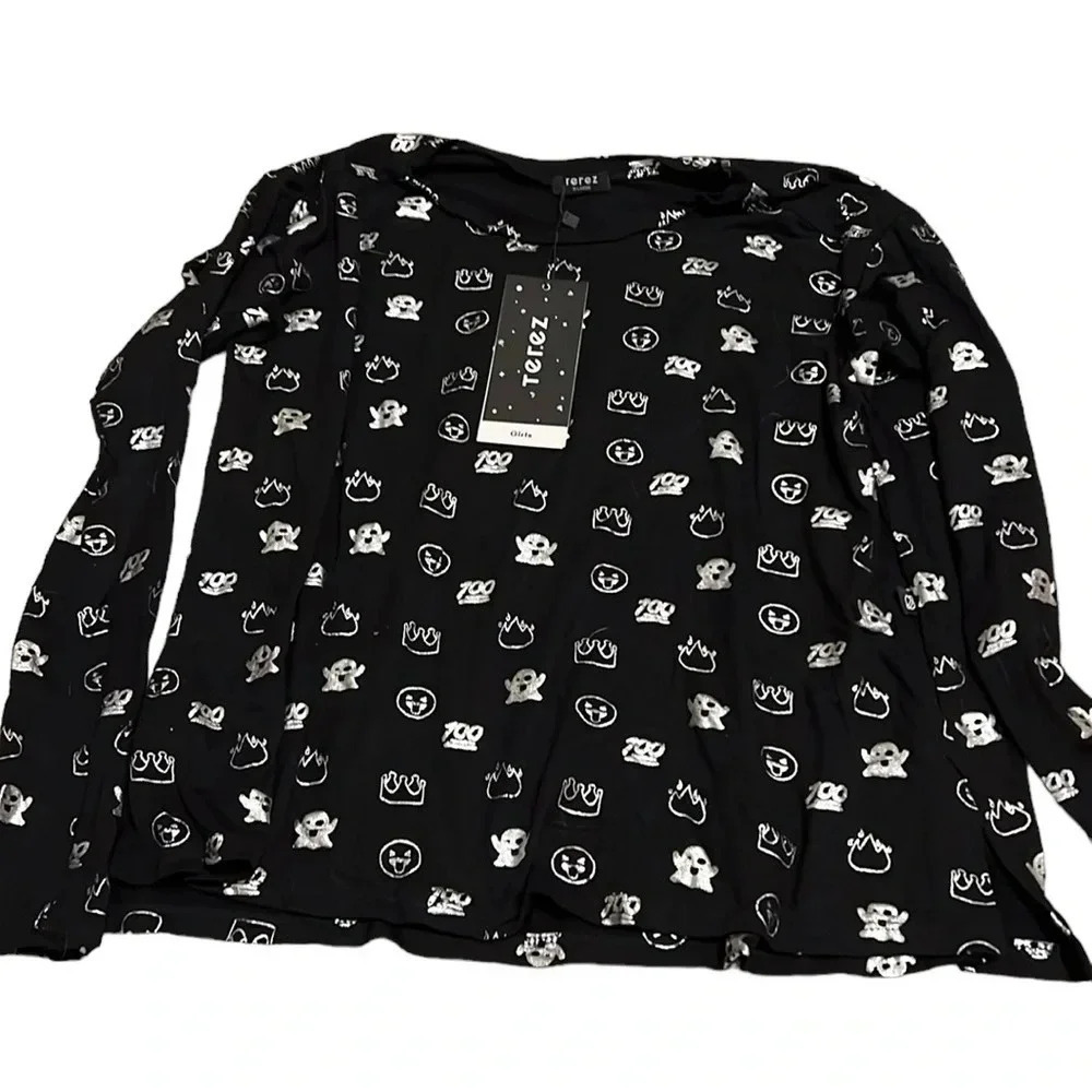 NWT Terez Kid emoji long sleeve t-shirt size XL